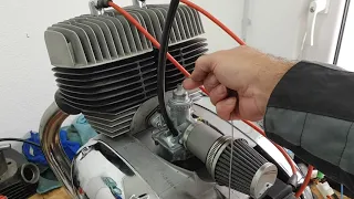 JAWA 350 Typ 360 Motor mit Zylinder 634 erster Start nach Regenerierung.