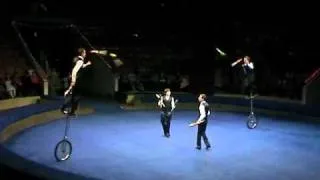 Circus jugglers on monocycles - Chugunovs family