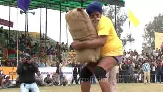 Indian rural weight lifting - old athlete, strong muscles!