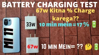 Battery charging Test with 67w Charger | Kya 67w wala charger Jaldi charge karega Mobile | tech9logy