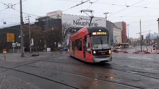 Das ist ja ein Straßenbahnmix auf den Leipziger Hauptbahnhof  in Leipzig 2023