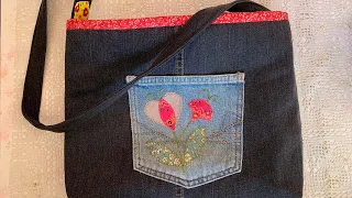 Bolsa de jeans velho com zíper / Denim bag / DIY