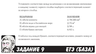 🔴 Установите соответствие между величинами (55) ... | ЕГЭ БАЗА 2018 | ЗАДАНИЕ 9 | ШКОЛА ПИФАГОРА