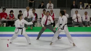 2019 JKA All Japan Female kumite final 女子組手決勝 K.Akiyama vs R.Sugimoto