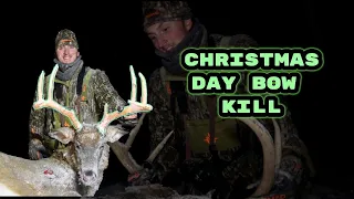CHRISTMAS DAY BUCK!!   Self Filmed OHIO Bow hunt 140 Inch Buck Hits The Ground!!