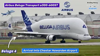 Airbus Beluga a300-608ST - Beluga 4 Stunning Arrival, Close Backtrack At Chester Hawarden Airport 4K