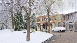 SPRING SNOWFALL in Toronto GTA area - Relaxing and Calming Winter Scenic Homes and Landscape