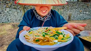 Asmr Mukbang Fast Food Cuisine | Pork Rib Noodles - Survival Cooking