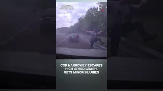 Watch: Cop's Narrow Escape From A High-Speed Car Crash In US' Virginia