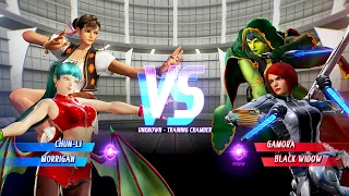 Chun-Li & Morrigan vs Gamora & Black Widow (Very Hard) - Marvel vs Capcom Infinite | 4K UHD Gameplay