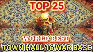 TOP 25 TOWN HALL 16 WAR BASE/CWL WAR BASE ANTI EVERYTHING WITH LINK.CLASH OF CLANS.#coc#clashofclans