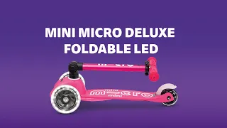 Mini Micro Deluxe Foldable LED - The compact kids scooter with sparkly LED wheels