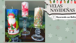 DIY COMO HACER VELAS/VELONES DE NAVIDAD CON SERVILLETAS DE PAPEL/IDEAS PARA NAVIDAD/VELAS CASERAS