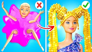 MAKEOVER BONEKA KAYA VS BOKEK💕 Gaya Rambut Baru yang Keren untuk Barbie💇‍♀️ DIY Mungil oleh 123 GO!