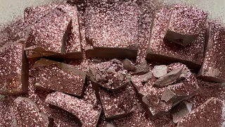 Crispy Metallic Rose Gold Fresh Gym Chalk Blocks & Rose Gold Glitter | Gym Chalk ASMR | Gym Chalk |