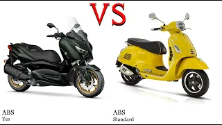 Yamaha X Max 300 vs Vespa GTS 300 Test specification comparison