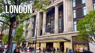 London Walk | Tottenham Court Road Station 🛍 OXFORD STREET to Selfridges |(April 2022) London 4K HDR