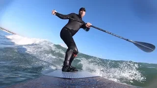 Hayling Island SUP Surf in February 2019 filmed in 4K on GoPro in Superview 16:9