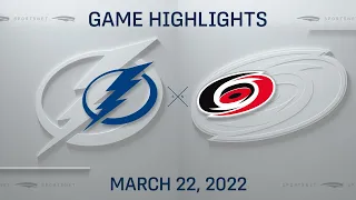 NHL Highlights | Lightning vs. Hurricanes - Mar. 22, 2022