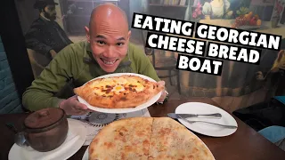 Trying Adjarian Khachapuri Georgian Cheese Bread in Tbilisi | Georgian Food Tour