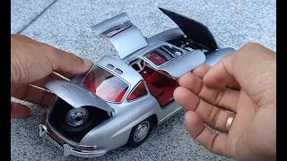 Mercedes Benz 300 SL 1974 GULLWING NOREV 1:18 SCALE METAL MODEL UNBOXING