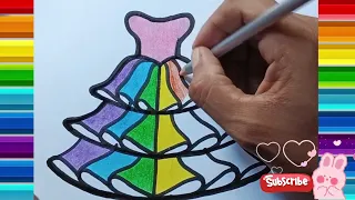 How to draw and coloring cute  woman dress 👗||Easy drawing for kids