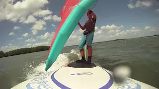 First time wingsurfing; on a 10'4 sup