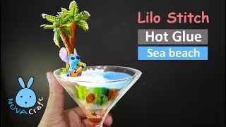 Hot Glue Sea Beach Coconut tree Cup & Stitch | Awesome Hot Glue DIY Life Hacks for Crafting Art #016