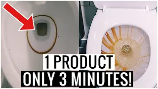 How to Remove HARD WATER STAINS from Toilet Bowl in 3 MINUTES !!  (Cleaning Hacks) | Andrea Jean