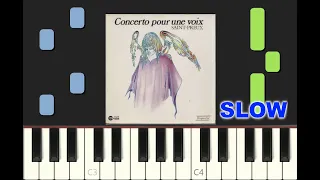 SLOW piano tutorial "CONCERTO POUR UNE VOIX" St Preux, 1969, avec partition gratuite (pdf)