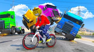 EL MEJOR BICIS vs CAMIONES DEL MUNDO!! - GTA V ONLINE