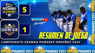 RESUMEN Juego 2 Caribe Norte vs Caribe Sur 21 05 2022 POMARES