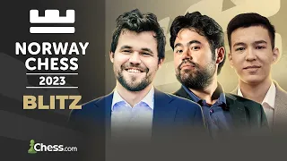 Watch Magnus, Anish, Hikaru, Fabiano, Gukesh & more Fight for Top Seed via Blitz | Norway Chess 2023