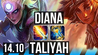 DIANA vs TALIYAH (MID) | 65% winrate, 9/3/6 | EUW Master | 14.10