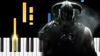 Skyrim Main Theme - Dragonborn - EASY Piano Tutorial - The Elder Scrolls V