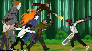 CHAINSAW MAN vs Jason voorhees, IT Pennywise, Freddy, Michael myers, Leatherface, Chucky, Jeff [Dc2]