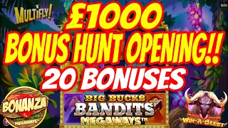 £1000 Bonus Hunt Opening - 20 Bonuses!! £1 Stake