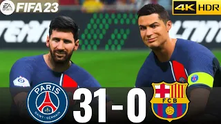 EA FC 24 = MESSI RONALDO NEYMAR MABPPE & HAALAND! FC BARCELONA 31-0 PSG ! UCL FINAL !PS5 [4K]  !