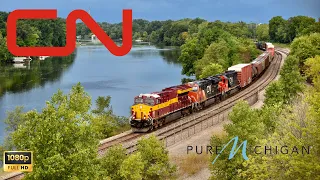 Michigan Canadian National Freight Trains; 42 Minutes Of 2022 Train Action!