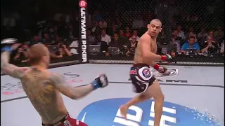 Renan Barao spinning back kick to the FACE