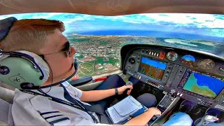 Diamond DA40 Approach & Landing at Larnaca (VFR) | Cockpit View GoPro 7 & ATC