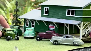 Matchboxes &M2 outside with some Oldies 30tys-40tys sedans and coupes Classic cars