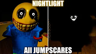 NEW Nightlight Horror Game All Jumpscares & Monsters IN Roblox