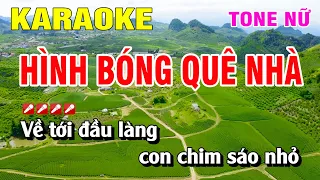 Karaoke Hình Bóng Quê Nhà Tone Nữ Nhạc Sống | Nguyễn Linh