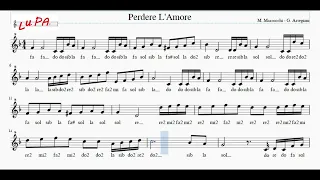 Perdere L' Amore (Massimo Ranieri) - Flauto dolce - Note - Spartito - Karaoke - Instrumental.
