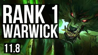 WARWICK vs POPPY (TOP) | Rank 1 Warwick, 10/0/4, 73% winrate, 7 solo kills | TR Grandmaster | v11.8