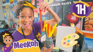 Draw with Meekah At The Paint Place! | 1 HOUR OF MEEKAH! | Educational Videos for Kids