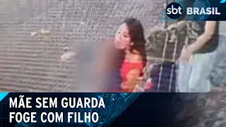 Mãe sem guarda arranca filho das mãos de avó e foge no litoral de São Paulo | SBT Brasil (24/04/24)