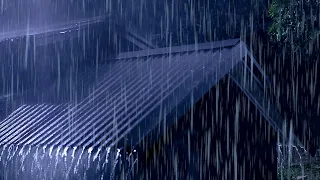 Fall Into Sleep in 3 Minutes with Torrential Rain on Metal Roof & Massive Thunder Sounds At Night