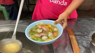 Thai Noodle Soup 40฿ 🍜 Street Food 💯 Kanchanaburi Thailand 🇹🇭